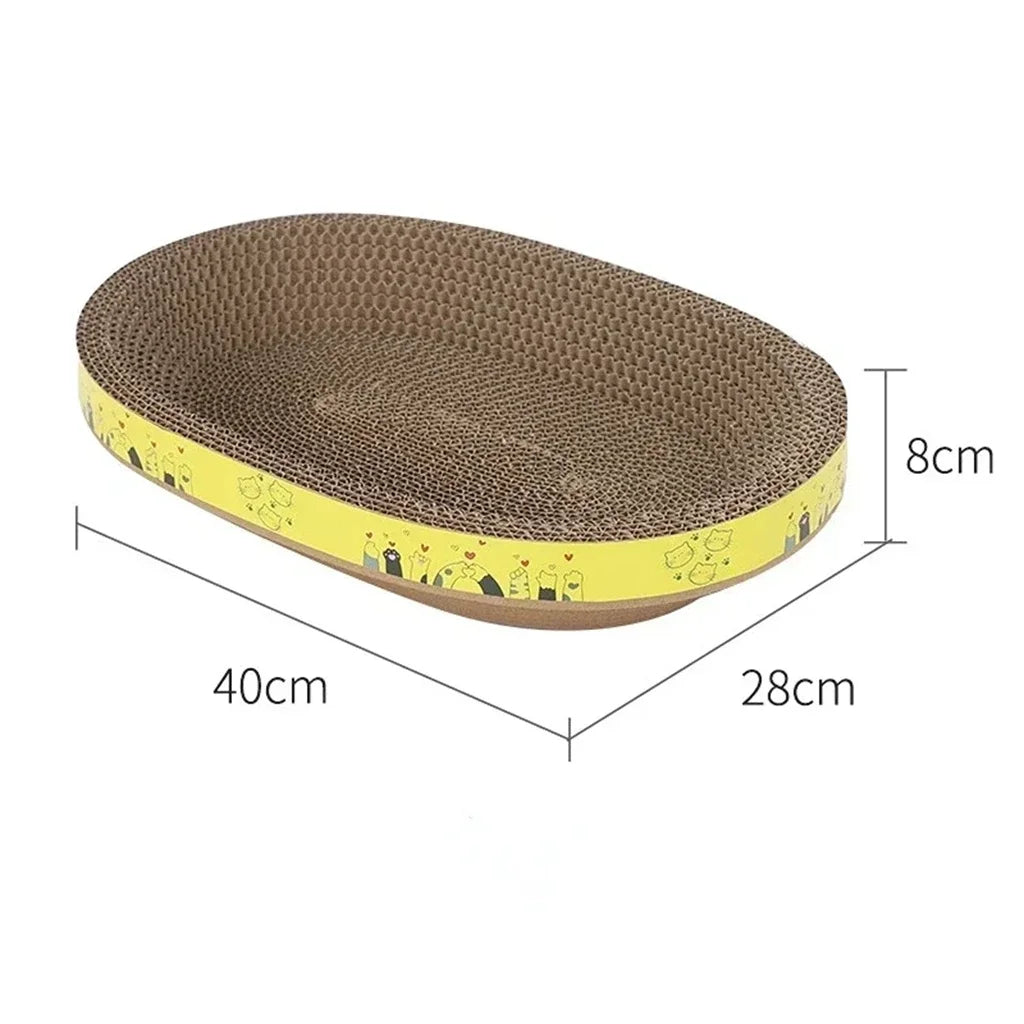 Oval Cardboard Cat Scratcher Bed