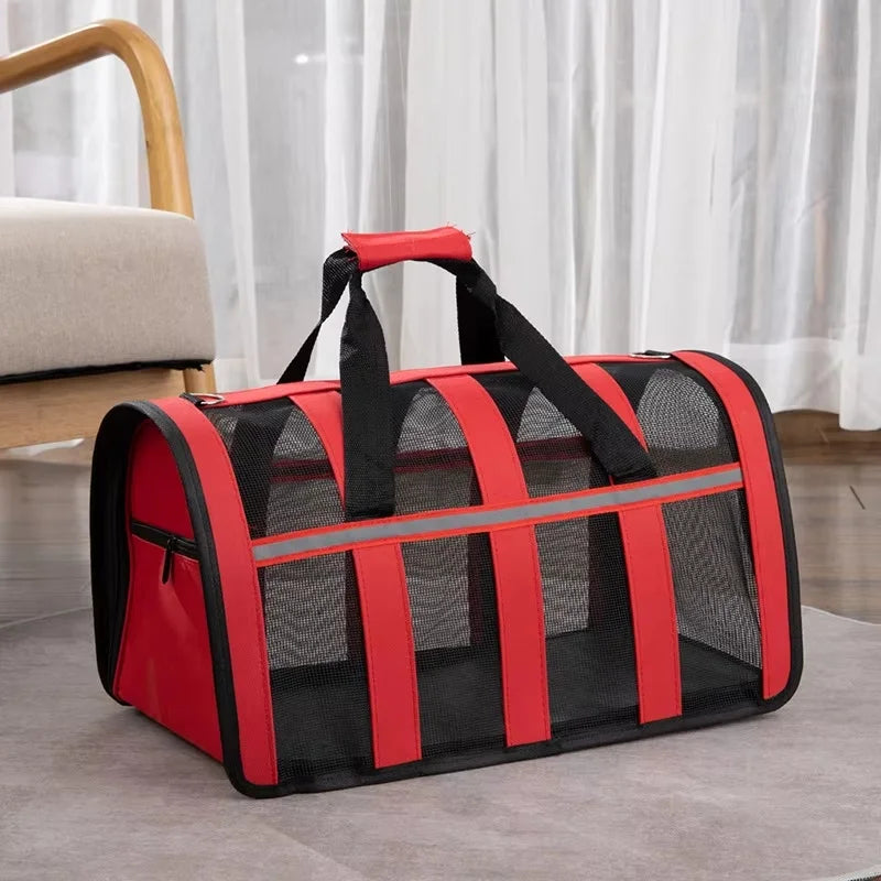 Foldable Mesh Travel Carrier for Dogs & Cats