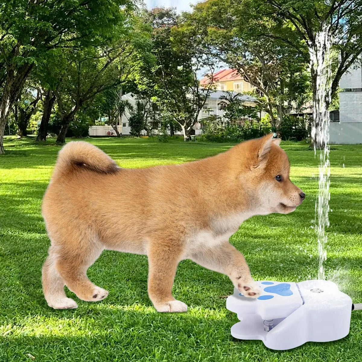 Paw-Activated Outdoor Dog Water Fountain