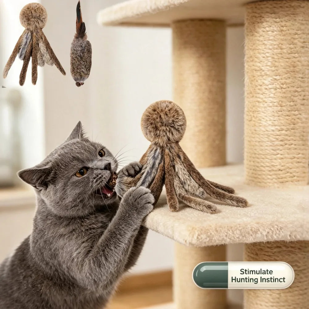 Plush Rabbit Fur Prey Cat Toy