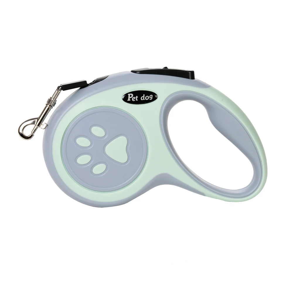 Paw Print Retractable Dog Leash – 3m / 5m for Small & Medium Dogs