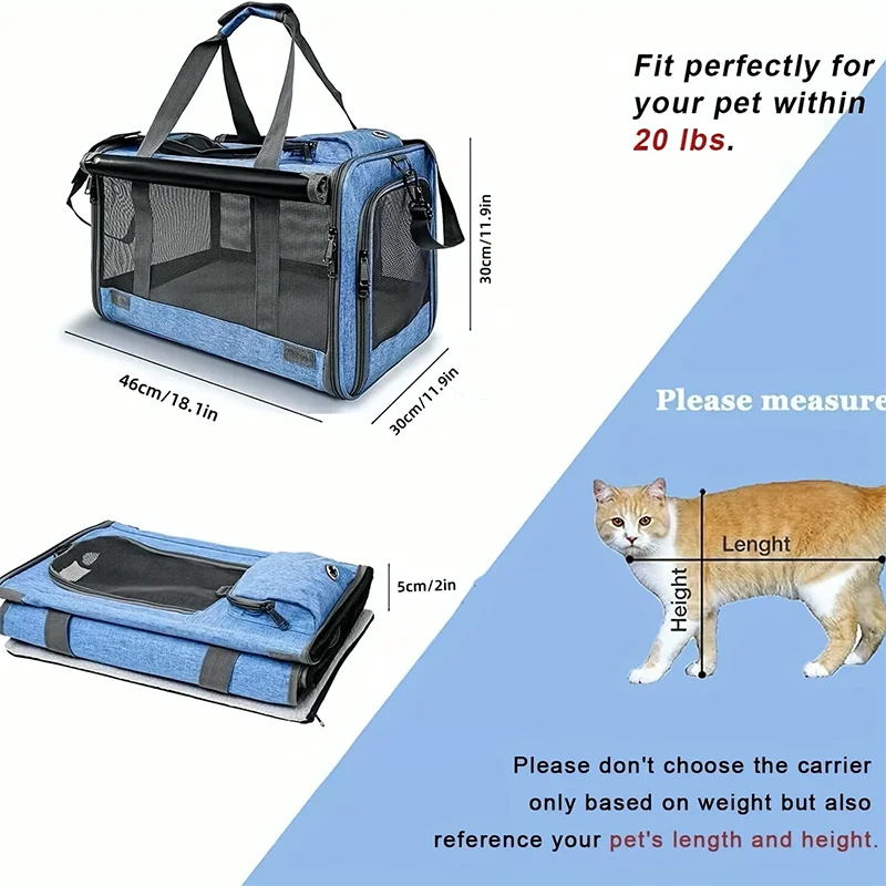 Large Foldable Mesh Pet Carrier