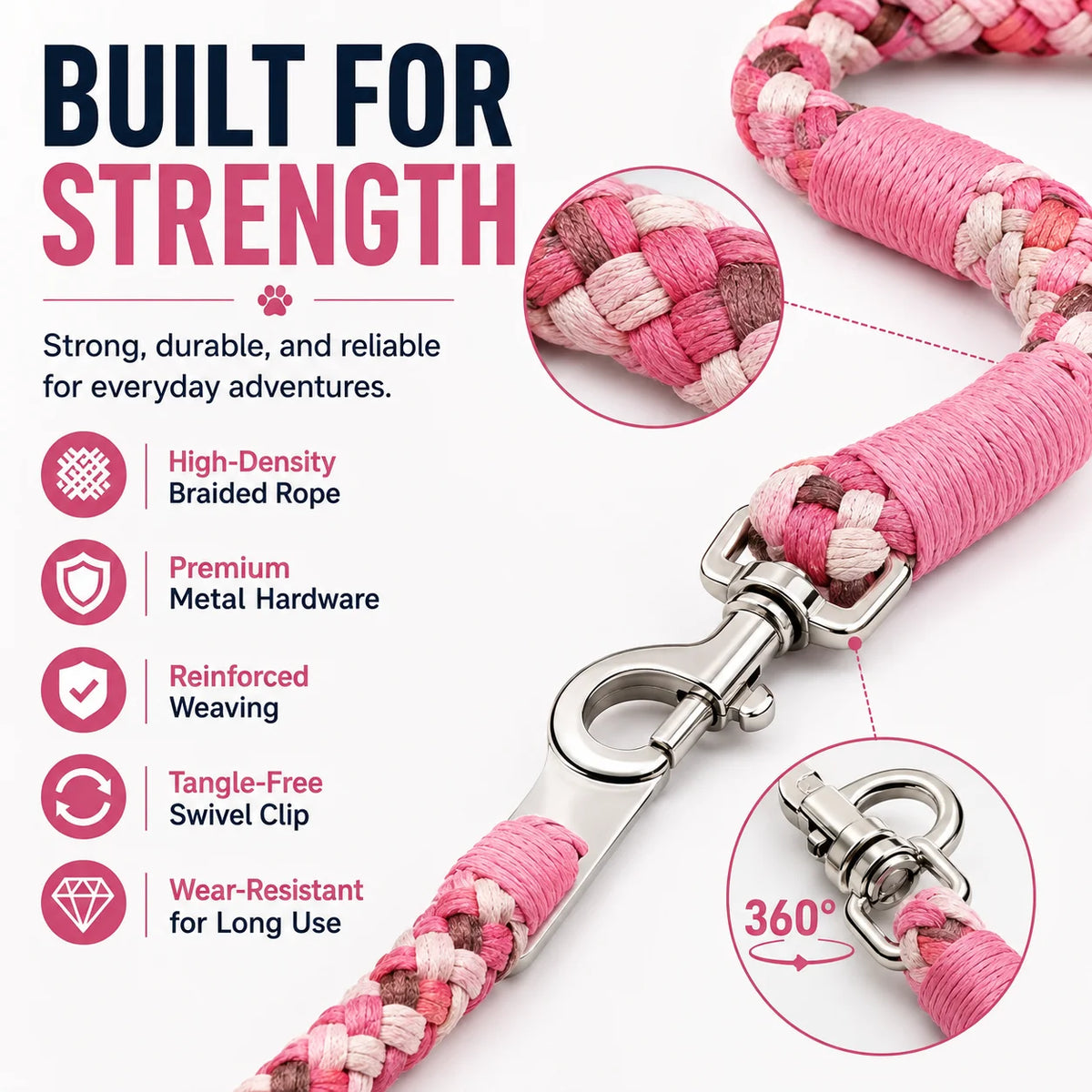 Dog Car Seat Belt – Adjustable Shock-Absorbing Rope
