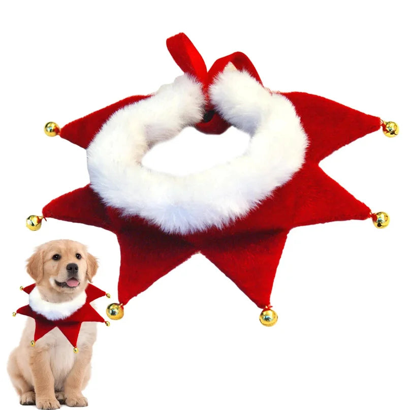 Christmas Dog & Cat Bandana with Jingle Bell – Holiday Scarf