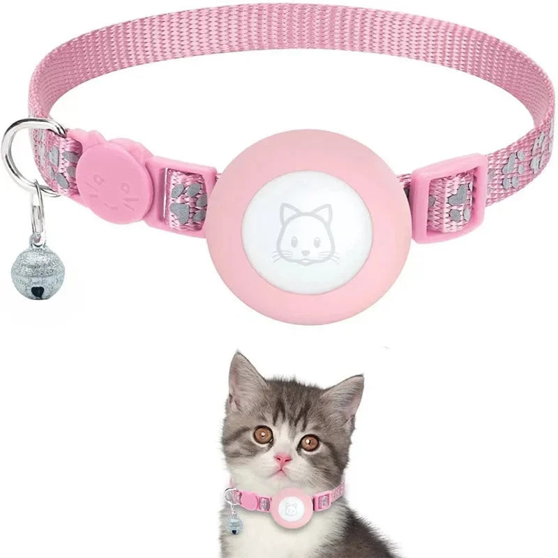 AirTag Cat Collar with Bell – Reflective