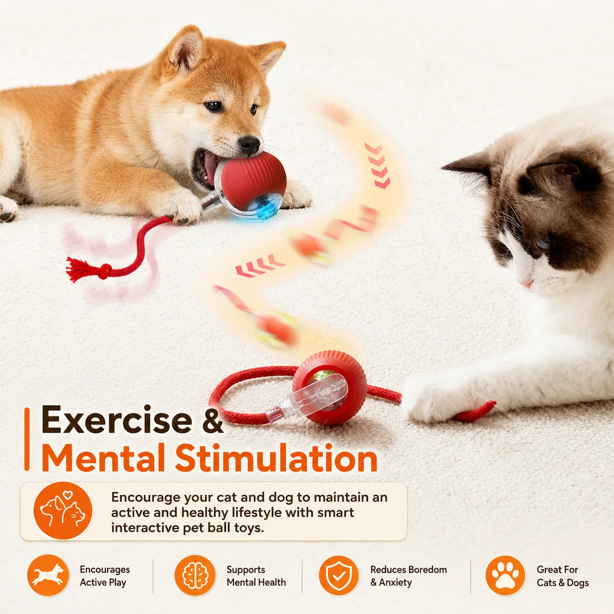 Smart Interactive Dog Ball – Rechargeable
