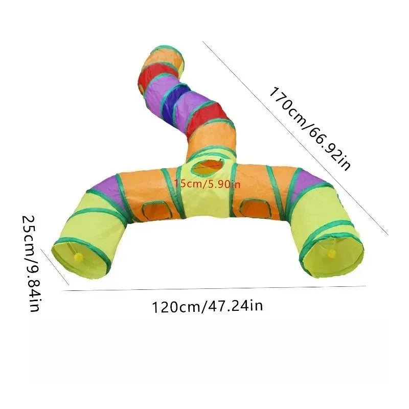3-Way Foldable Cat Play Tunnel