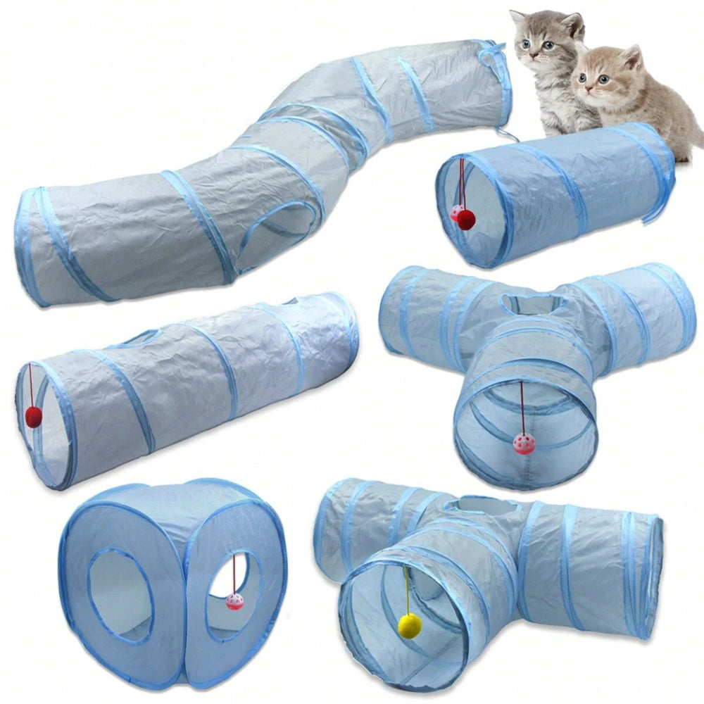 Foldable Cat Tunnel with Peek Hole – S, T, Y & Straight Shapes
