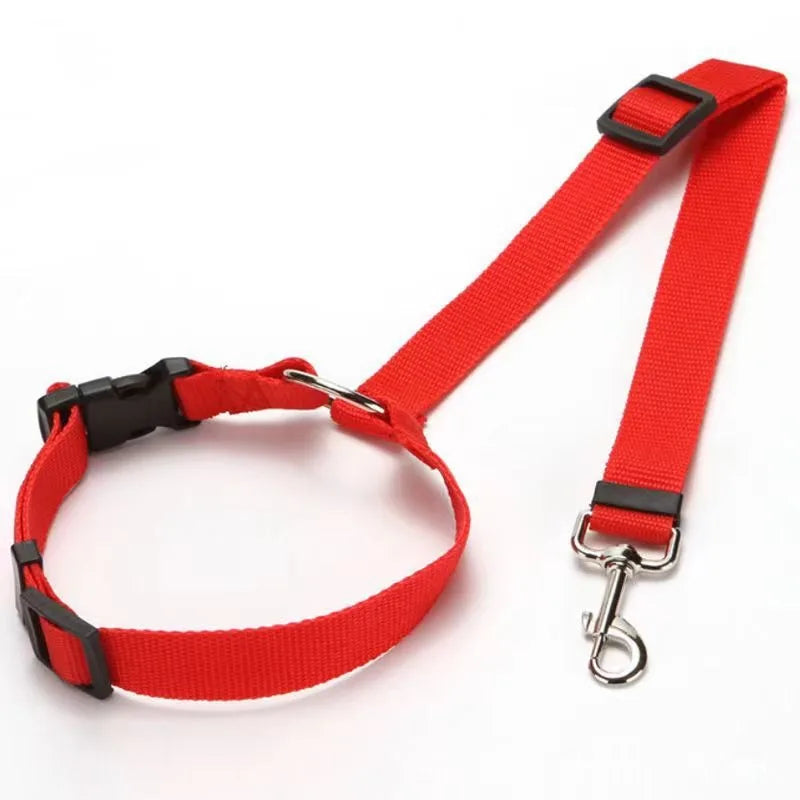 2-in-1 Dog Car Seat Belt & Short Leash – Adjustable Nylon