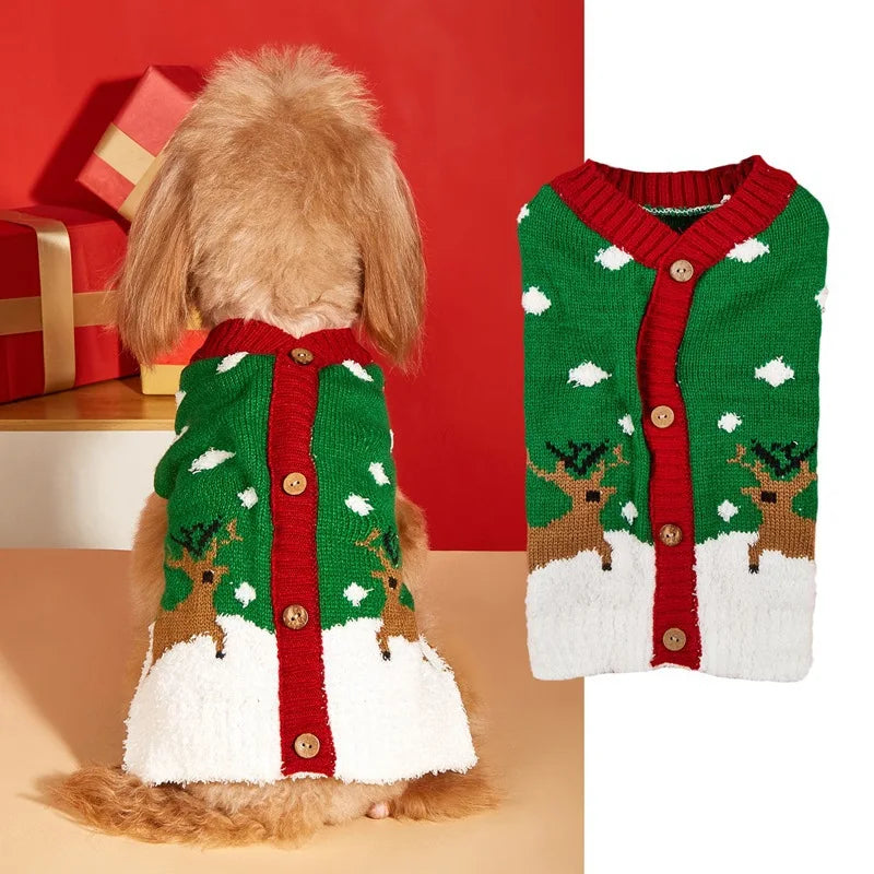 Christmas Dog & Cat Sweater – Knit Holiday Jumper, XS–L