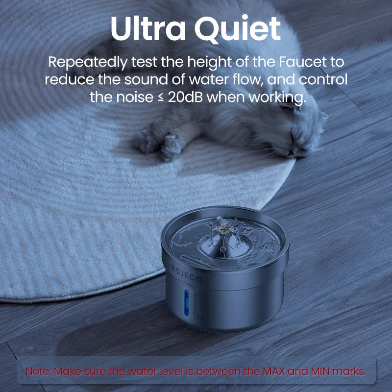 Stainless Steel Cat Water Fountain 2L – Filtered, for Cats & Dogs