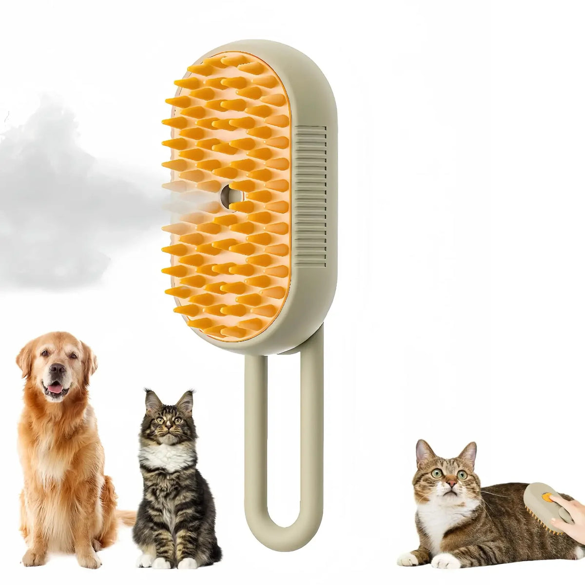 3-in-1 Steam Grooming Brush for Cats & Dogs
