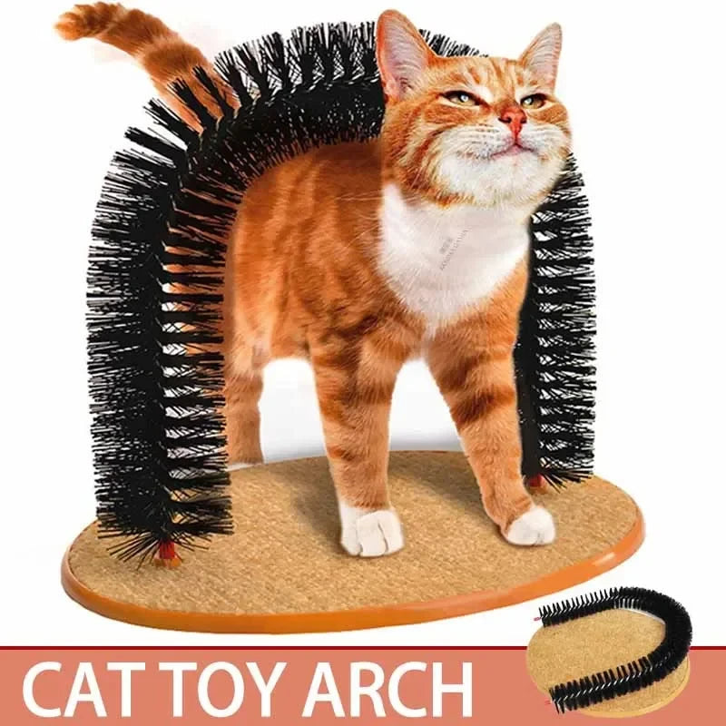 Cat Self-Groomer Arch with Massage Bristles