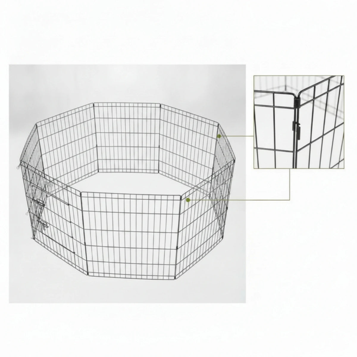 8-Panel Wire Pet Playpen with Door