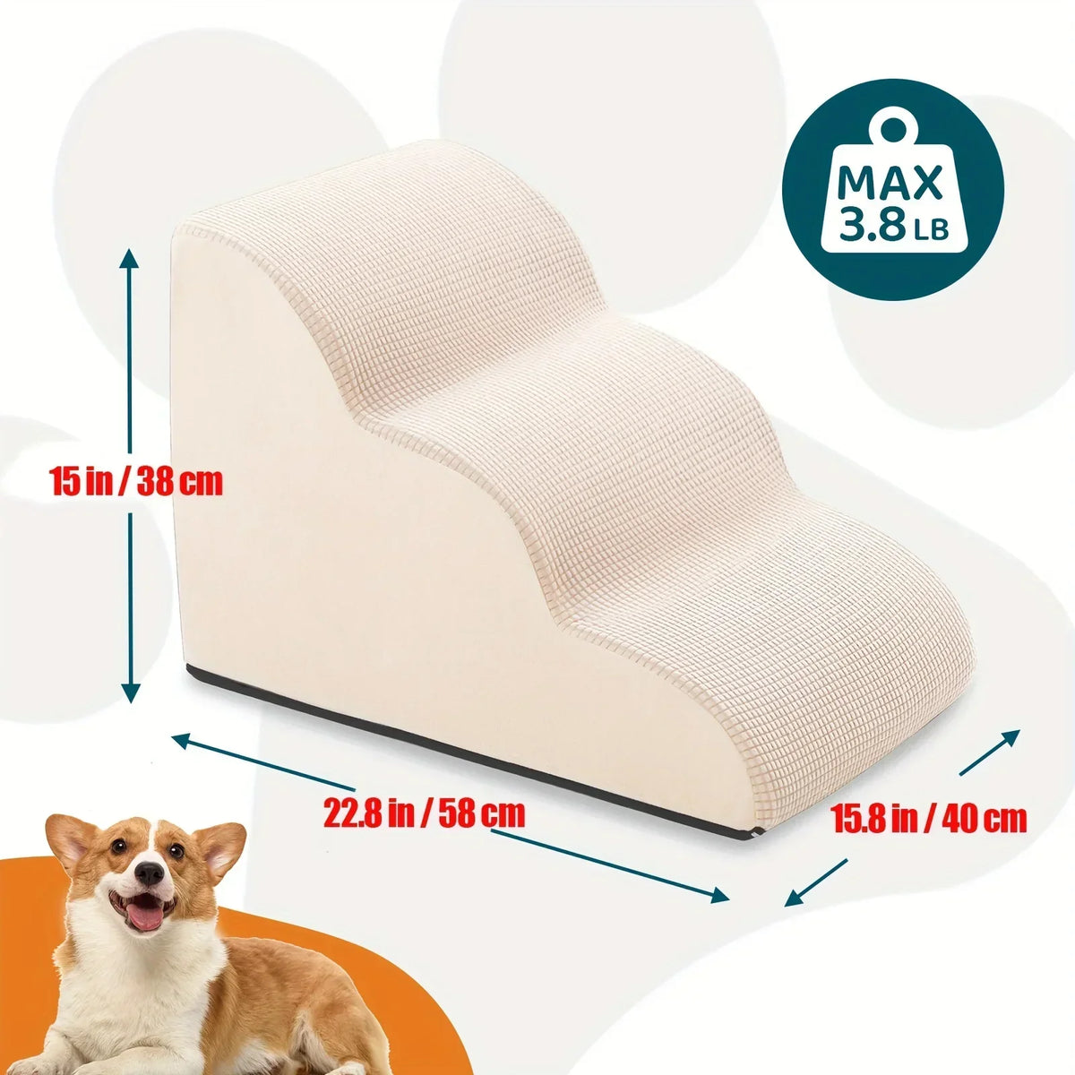 Orthopedic Pet Stairs for Senior Dogs (2/3/4 Steps)