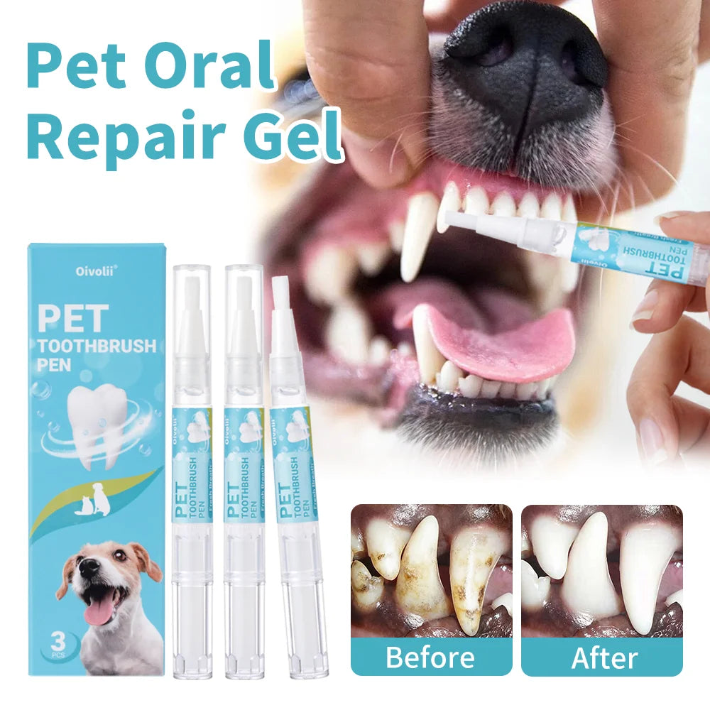 Pet Dental Cleaning Pen with Soft Brush