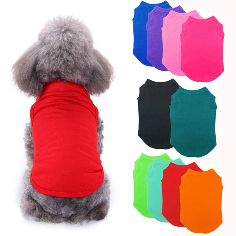 Cotton Dog T-Shirt – Soft Plain Tee for Small to Large Dogs, XS–3XL