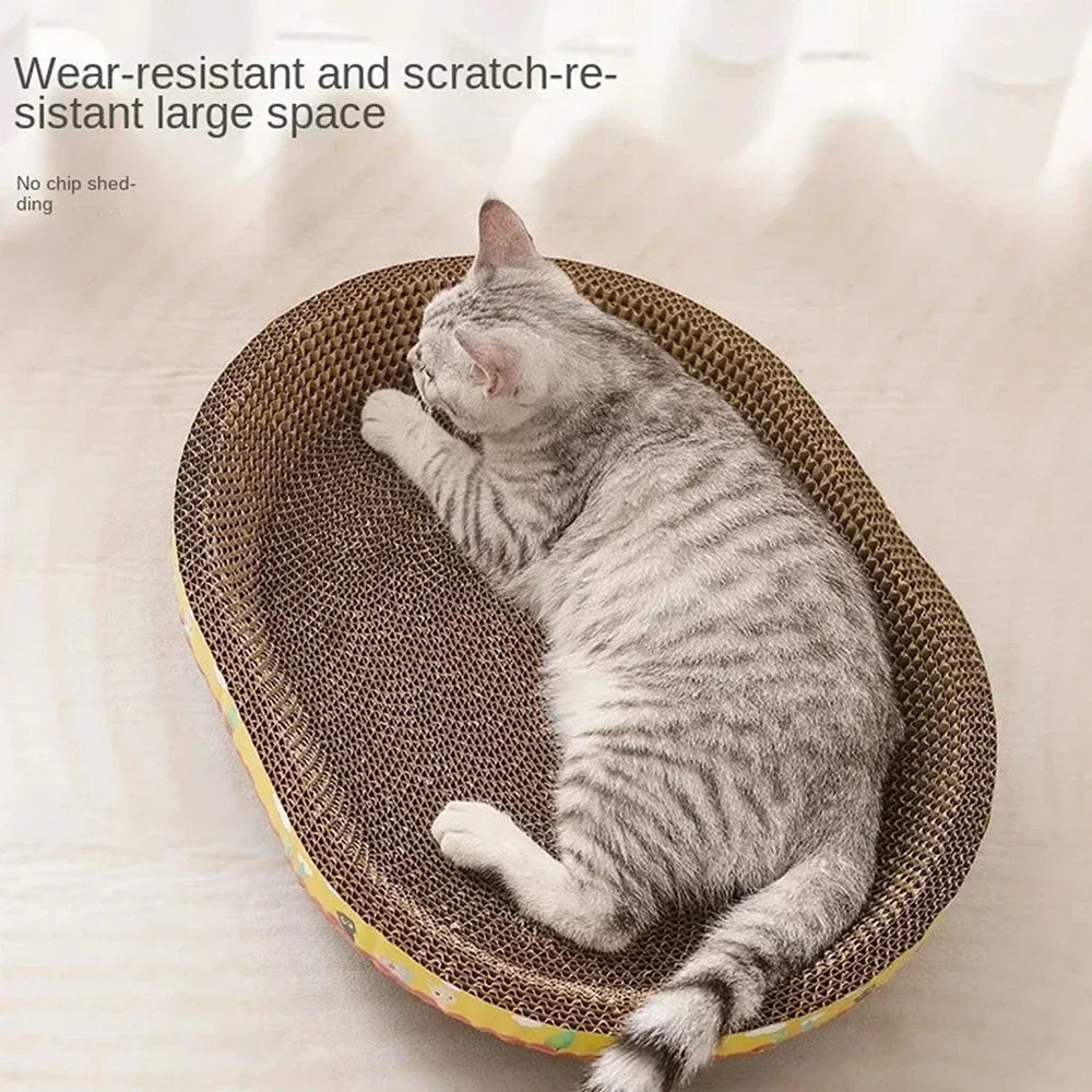 Oval Cardboard Cat Scratcher Bed