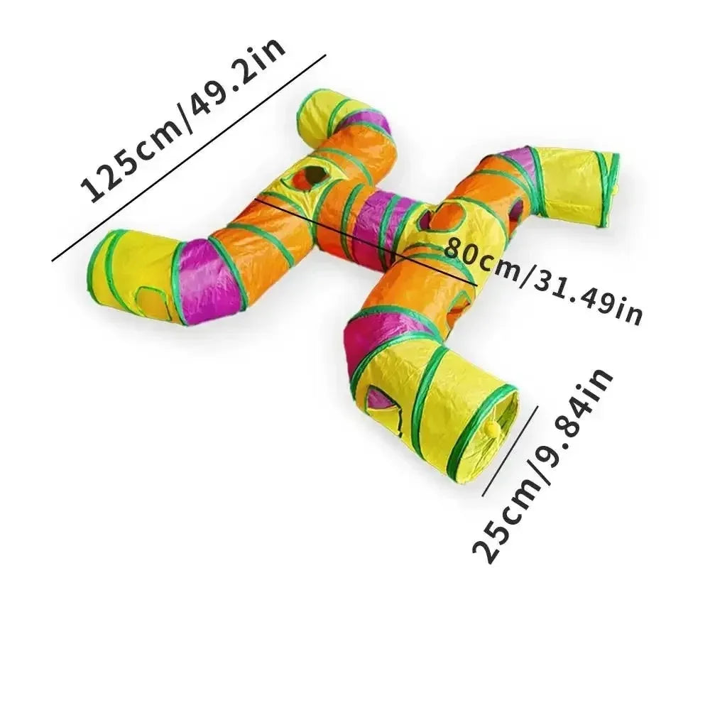 3-Way Foldable Cat Play Tunnel