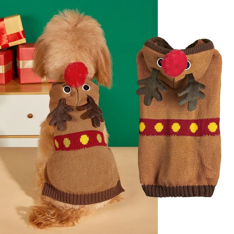 Christmas Dog & Cat Sweater – Knit Holiday Jumper, XS–L