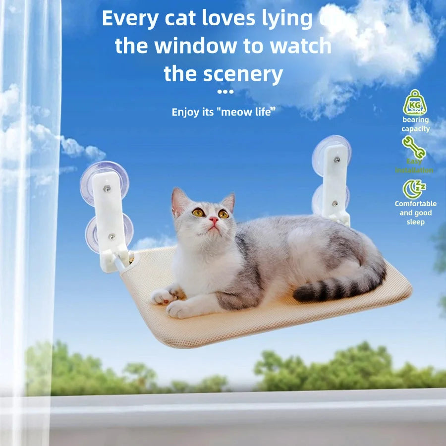 Cat Window Hammock with Suction Cups – Foldable, Mesh or Plush