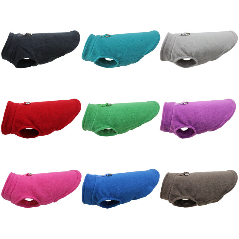 Polar Fleece Dog Vest – Warm Pullover, 9 Colors