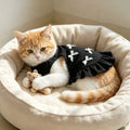 1pc Cute Black Sleeveless Pet Dress with White Bows, Ruffle Hem Puppy Princess Skirt, Summer Dog Clothes for Dogs & Cats