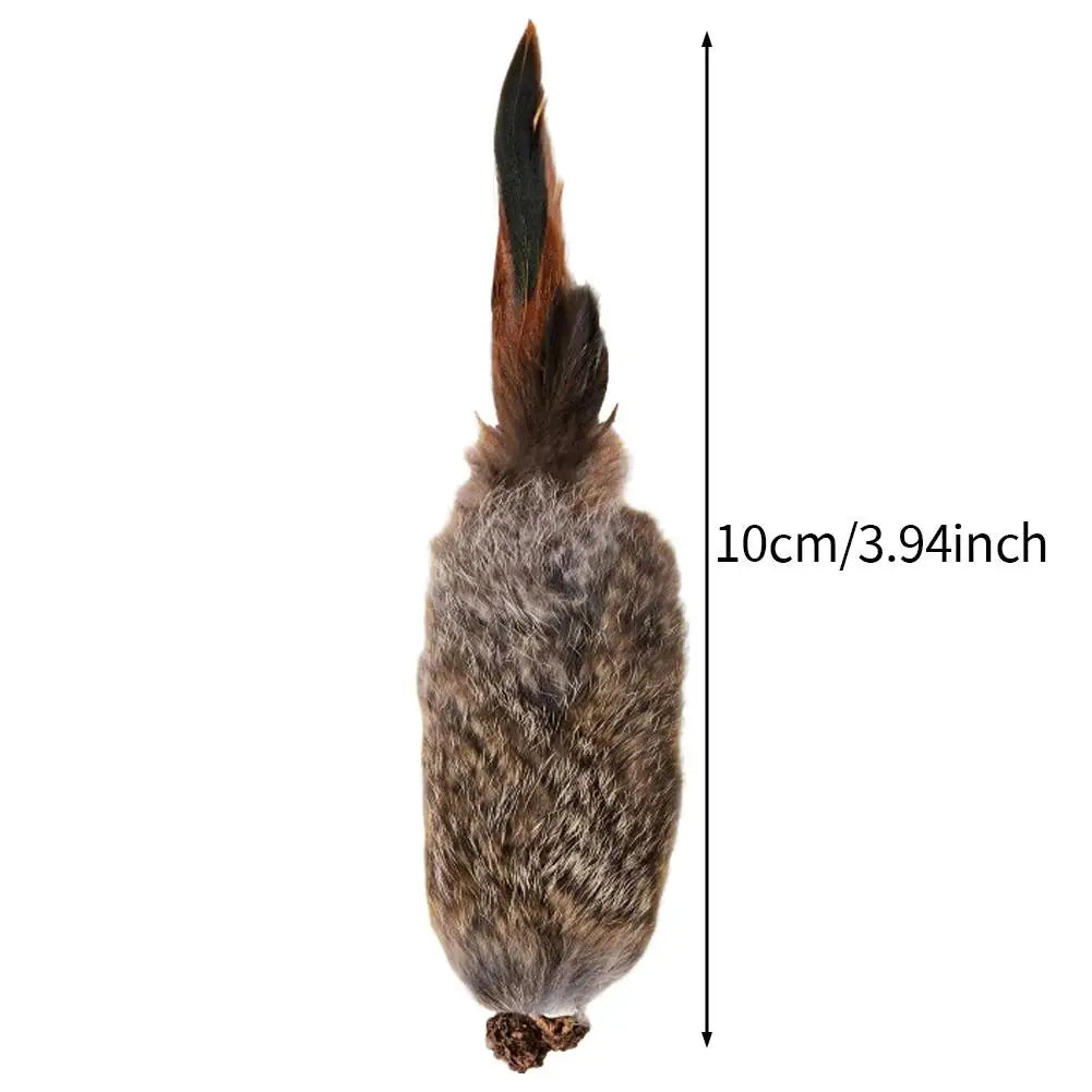 Faux Rabbit Fur Interactive Pet Toys for Cats & Dogs Kitten Hunting Toy Soft Plush Fluffy Cat Kicker Toy