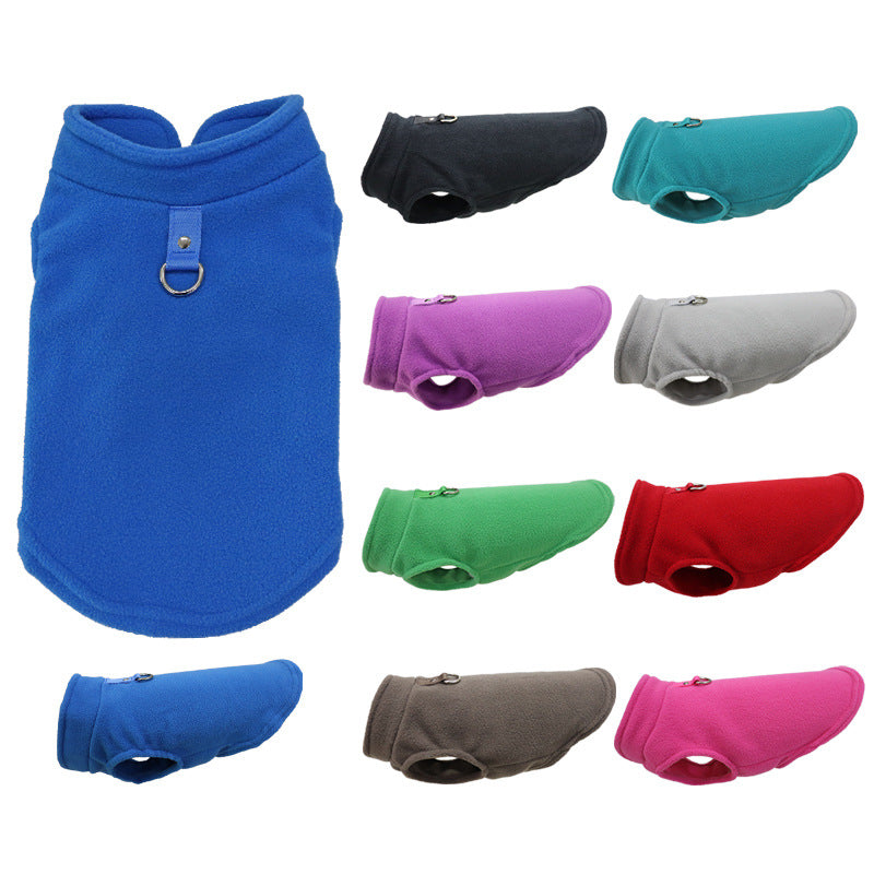 Polar Fleece Dog Vest – Warm Pullover, 9 Colors