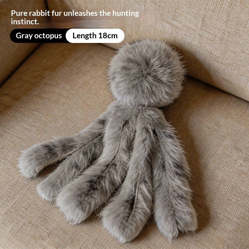 Fluffy octopus cat toy