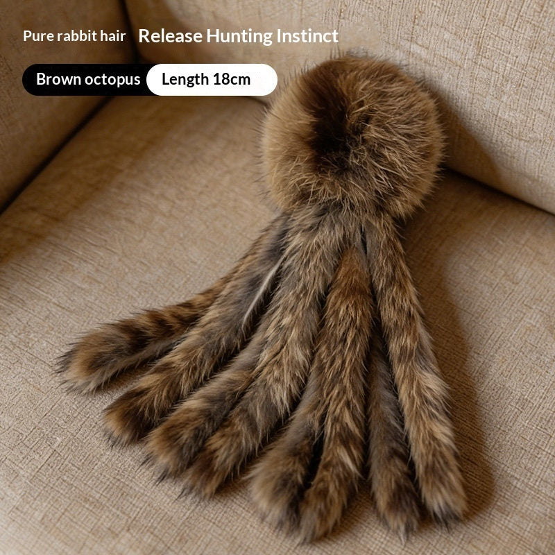 Fluffy octopus cat toy for cats