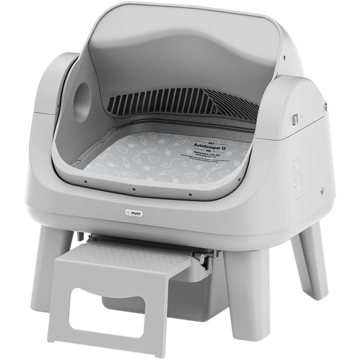 Petpivot Autoscooper 12 Lite Open-Top Automatic Self-Cleaning Cat Litter Box, Easy-Entry Front Step, Triple Safety Protection, No App Required,Sohochic