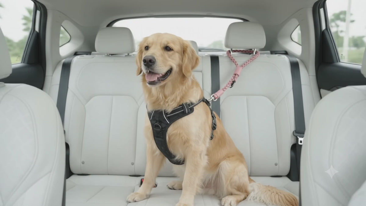 Dog Car Seat Belt – Adjustable Shock-Absorbing Rope